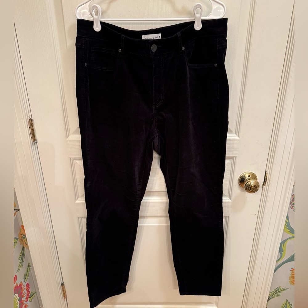 Loft Curvy Velvet Skinny Pants